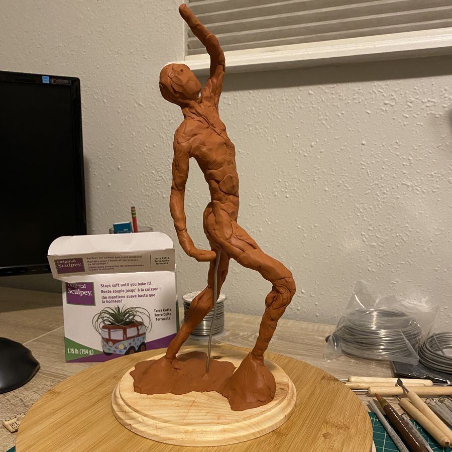 Beginning the sculpture